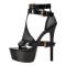 Peep Toe Stiletto Heels Platforms Ankle Buckle Straps Gothic Punk Elegants Summer Sandals - Black Patent