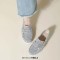 Round Toe Chunky Heels Shiny Glitters Oxford Loafers - Silver Microfiber