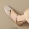 Round Toe Vintage Style Flats Ankle Buckle Straps Sandals - Apricot Microfiber