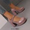 Round Toe Chunky Heels Elegant Party Wedding Platforms Mary Janes Pumps - Purple Patent