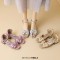 Peep Toe Ankle Cute Buckle Straps Glitters Butterfly-knot Decorated Chunky Heels Sandals - Gold Synthetic