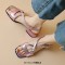 Peep Toe Ankle Buckle Cross Straps  Chunky Heels Sandals - Pink Patent