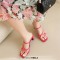 Square Open Toe Chunky Heels Cross Straps Slingback Summer Slippers Sandals  - Rose Patent