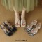 Square Open Toe Chunky Heels Cross Lace Up Ankle Buckle Straps Summer Sandals  - Silver Faux Leather
