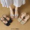 Square Open Toe Chunky Heels Ankle Buckle Straps Summer Sandals  - Silver Faux Leather