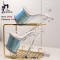 Peep Toe Stiletto Heels Ankle Transparent Buckle Straps Platforms Colorful Fishskin Pattern Sandals - Blue PVC