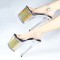 Peep Toe Stiletto Heels Ankle Transparent Buckle Straps Platforms Colorful Sandals - Gold PVC