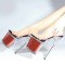 Peep Toe Stiletto Heels Ankle Transparent Buckle Straps Platforms Colorful Fishskin Pattern Sandals - Red PVC