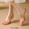 Square Open Toe Block Heels Slip On Transparent Sandals - Orange PVC