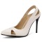 Pointed Toe Stiletto Heels Sexy Summer Pumps - White Patent