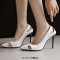 Pointed Toe Stiletto Heels Sexy Summer Pumps - White Patent