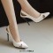 Pointed Toe Stiletto Heels Sexy Summer Pumps - White Patent