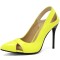 Pointed Toe Stiletto Heels Sexy Summer Pumps - Yellow Patent