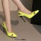 Pointed Toe Stiletto Heels Sexy Summer Pumps - Yellow Patent