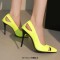 Pointed Toe Stiletto Heels Sexy Summer Pumps - Yellow Patent