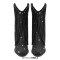 Pointed Toe Mid Calf Rhinestones Bling Chunky Heels Fringe Western Cowgirl Boots - Black Synthetic