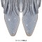 Pointed Toe Mid Calf Rhinestones Bling Chunky Heels Fringe Western Cowgirl Boots - LightBlue Denim