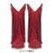 Pointed Toe Mid Calf Rhinestones Bling Chunky Heels Fringe Western Cowgirl Boots - Red Synthetic