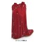 Pointed Toe Mid Calf Rhinestones Bling Chunky Heels Fringe Western Cowgirl Boots - Red Synthetic
