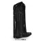Pointed Toe Mid Calf Rhinestones Bling Chunky Heels Fringe Western Cowgirl Pull On Boots - Black Synhetic