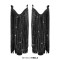 Pointed Toe Mid Calf Rhinestones Bling Chunky Heels Fringe Western Cowgirl Boots - Black Flock