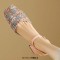 Square Toe Chunky Heels Ankle Buckle Straps Elegant Summer Sandals  - Pink Microfiber