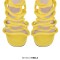 Peep Toe Decorated Lace Up Back Zipper Stiletto Heels Gladiators Party Sandals - Yellow Faux Leather