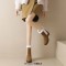 Round Toe Ankle High Chunky Heels Plush Slip On Snow Boots - Khaki Flock