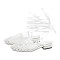 Round Toe Lace Up Straps Summer Gladiator Roman Style Flats Sandals - White Faux Leather
