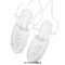 Round Toe Lace Up Straps Summer Gladiator Roman Style Flats Sandals - White Faux Leather