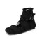 Square Toe Tassal Buckle Straps Costumes Cosplay Ballet Flats  - Black Fabric