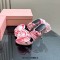 Peep Toe Gladiator Straps Rose Flower Decorated Stilettos Sandals - LightPink Silk