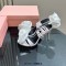 Peep Toe Gladiator Straps Rose Flower Decorated Stilettos Sandals - White Silk