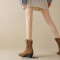 Pointed Toe Ankle Highs Classical Western Cowboy Style Chunky Heels Pull On Boots - Khaki Flock