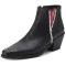 Pointed Toe Faux Pearls Decorated Flower Pattern Boots - Black Microfiber