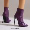Pointed Toe Stiletto Heels Side Zipper Ankle Highs Booties - Black Faux Leather