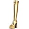 Pointed Toe Block Heels Zipper Over The Knee Thigh High Double Platforms Boots - Gold Faux Leather