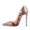 Pointed Toe Stiletto Heels Clouds Print Pumps - Red Patent