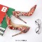 Pointed Toe Stiletto Heels Clouds Print Pumps - Red Patent