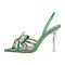 Pointed Toe Butterfly-knot Transparent Stilettos Slingback Summer Sandals - Green Patent