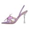 Pointed Toe Butterfly-knot Transparent Stilettos Slingback Summer Sandals - Purple Patent