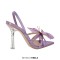 Pointed Toe Butterfly-knot Transparent Stilettos Slingback Summer Sandals - Purple Patent