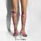 Square Open Toe Ankle Gladiator Straps Colorful Stilettos Summer Sandals - Purple Faux Leather