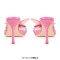Square Open Toe Dot Heels Toe Flower Summer Sandals  - Purple Faux Leather