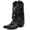 Pointed Toe Chunky Heels Knee Highs Short Riding Rivet Decorated Boots - Black Faux Leather