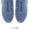 Round Toe Block Chunky Heels Platforms Ankle Highs Lace Up Booties - Blue Flock