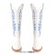 Pointed Toe Chunky Heels Embroidered Comfortabl Fantastic Wide- Calf Cowboy Boots - White Faux Leather
