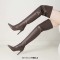 Pointed Toe Stiletto Heels Knee Highs Elegant Boots - Brown Faux Leather