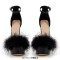 Peep Toe Stiletto Heels Furry Platform Rivet Decorated Punky Sandals - White Patent