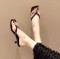 Square Toe Flip-Flop Sandals - Black